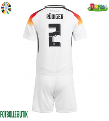 Tyskland Antonio Rudiger #2 Hemmaställ Barn EM 2024 Kortärmad (+ Korta byxor)